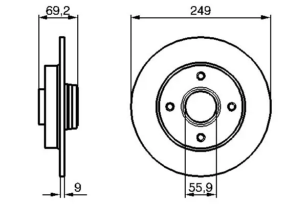 Handler.Part Brake disc Bosch 0986479255 5