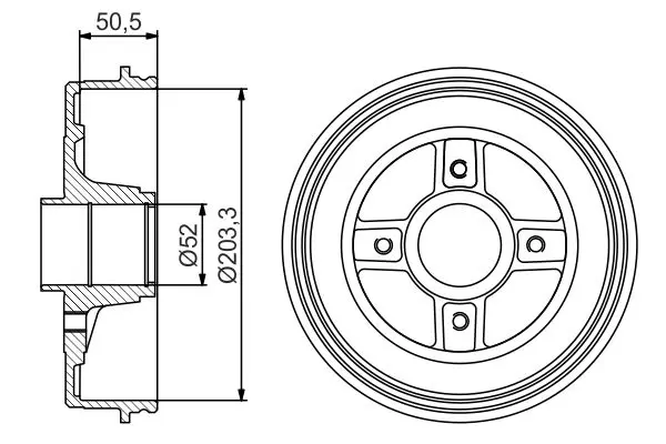 Handler.Part Brake drum Bosch 0986477308 5