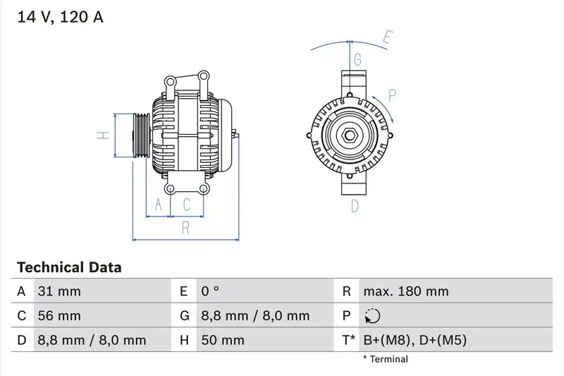 Handler.Part Alternator Bosch 0986043900 1