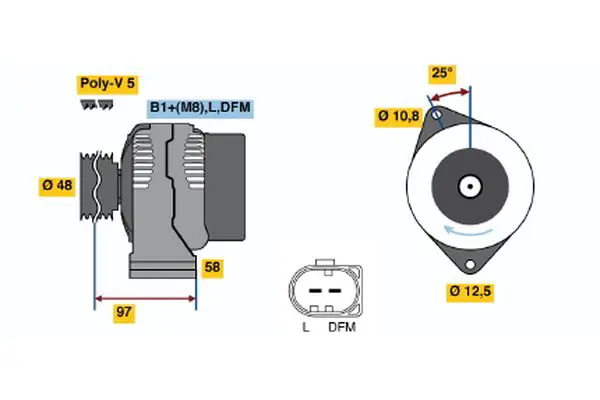 Handler.Part Alternator Bosch 0124225010 1