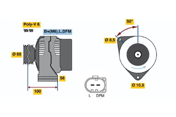 Handler.Part Alternator Bosch 0124325006 5