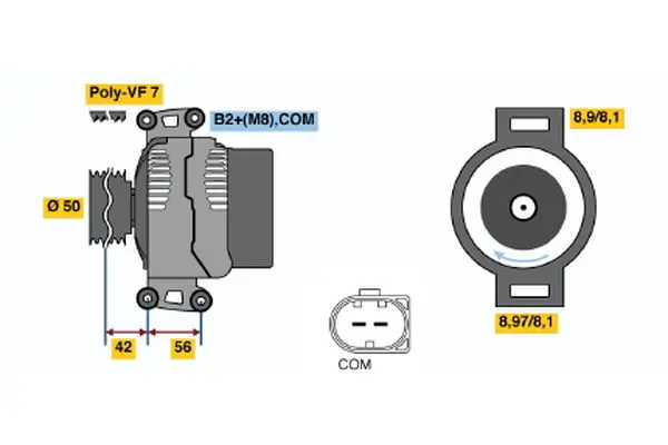 Handler.Part Alternator Bosch 0121715011 1