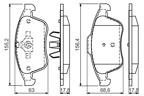 Handler.Part Brake pad set, disc brake Bosch 0986494556 5