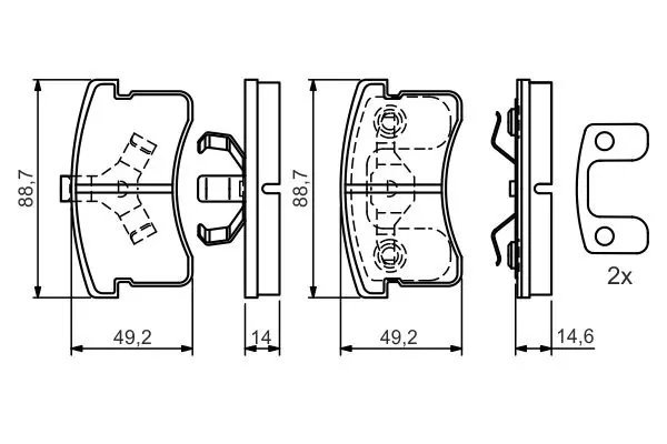 Handler.Part Brake pad set, disc brake Bosch 0986424642 5