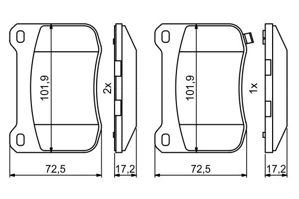 Handler.Part Brake pad set, disc brake Bosch 0986494872 7