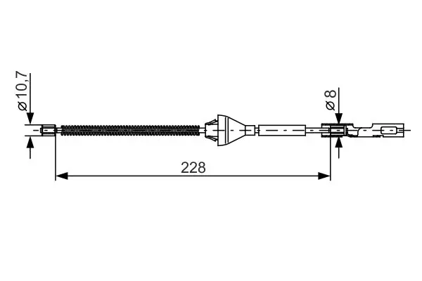 Handler.Part Cable, parking brake Bosch 1987482122 1