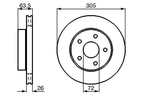 Handler.Part Brake disc Bosch 0986478772 5