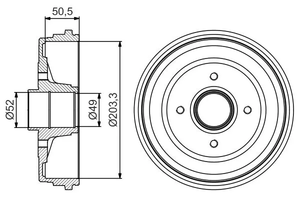 Handler.Part Brake drum Bosch 0986477206 1