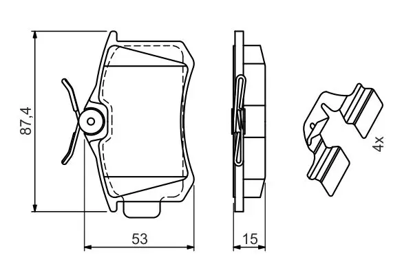 Handler.Part Brake pad set, disc brake Bosch 0986494597 7