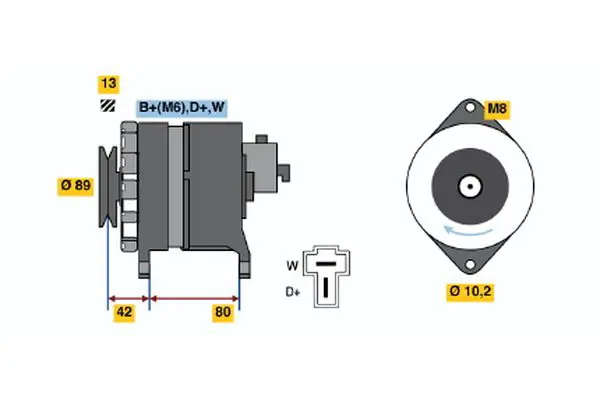 Handler.Part Alternator Bosch 9120144622 1