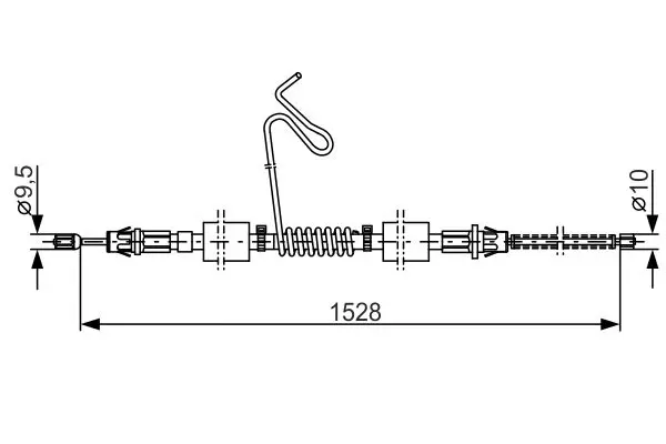 Handler.Part Cable, parking brake Bosch 1987477178 1