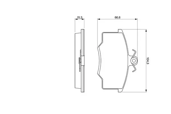 Handler.Part Brake pad set, disc brake Bosch 0986465745 1