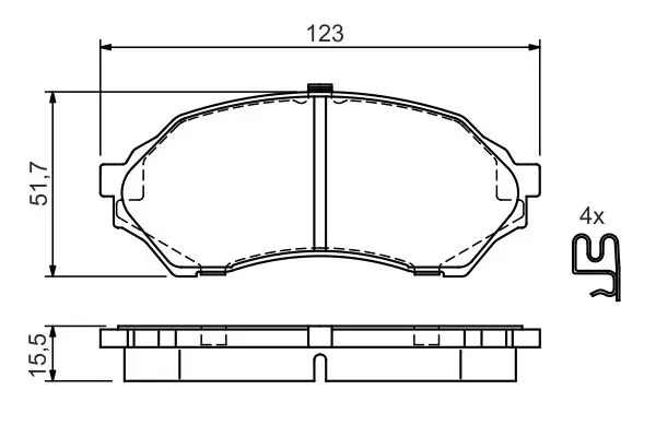 Handler.Part Brake pad set, disc brake Bosch 0986424610 7