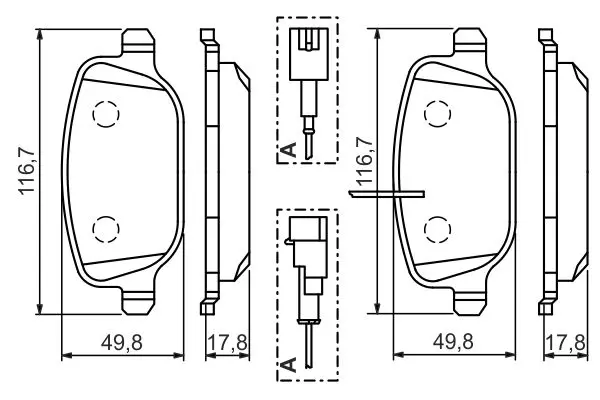 Handler.Part Brake pad set, disc brake Bosch 0986494466 7