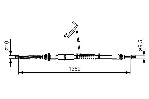 Handler.Part Cable, parking brake Bosch 1987482135 1