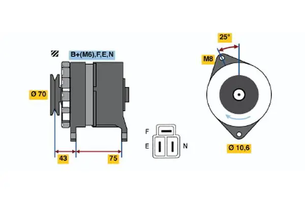 Handler.Part Alternator Bosch 0986035041 1