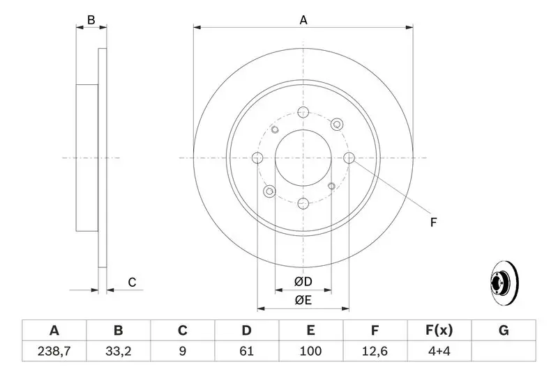 Handler.Part Brake disc Bosch 0986479739 5