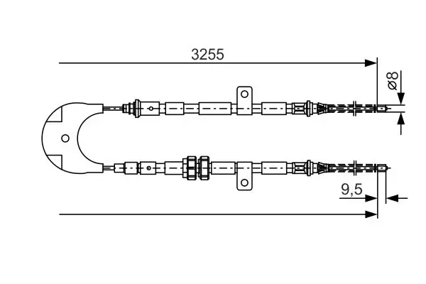 Handler.Part Cable, parking brake Bosch 1987477372 1