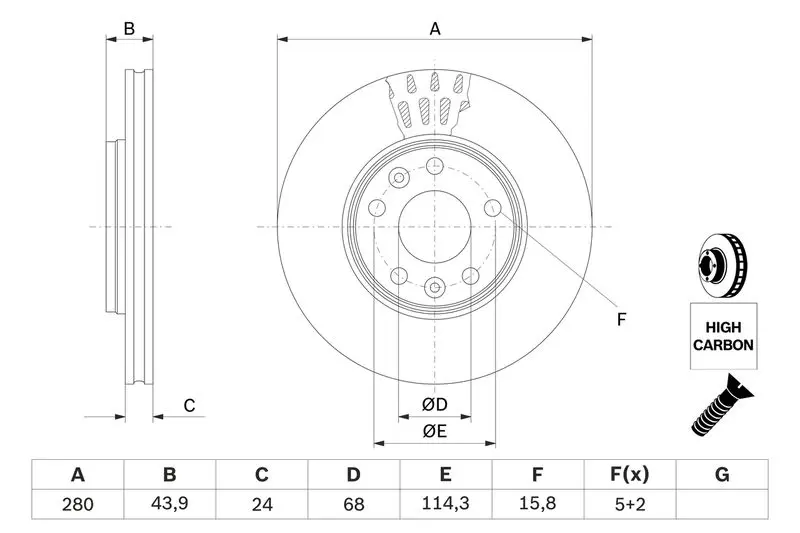 Handler.Part Brake disc Bosch 0986479C62 5