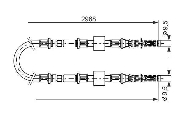 Handler.Part Cable, parking brake Bosch 1987477101 1