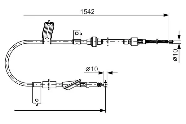 Handler.Part Cable, parking brake Bosch 1987482084 1