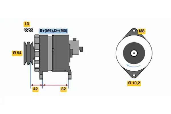 Handler.Part Alternator Bosch 6033GB5007 1