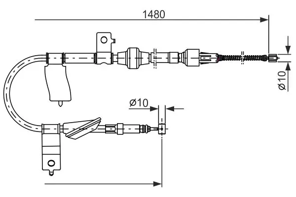 Handler.Part Cable, parking brake Bosch 1987477447 1