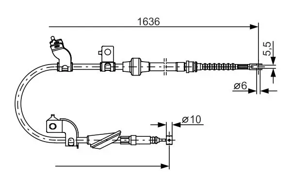 Handler.Part Cable, parking brake Bosch 1987482120 1