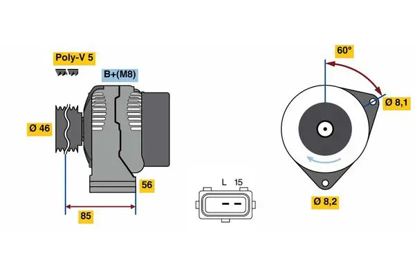 Handler.Part Alternator Bosch 0986049620 1