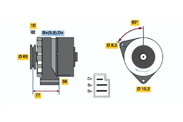 Handler.Part Alternator Bosch 0986031080 1