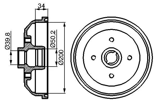 Handler.Part Brake drum Bosch 0986477040 1