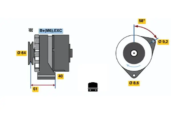 Handler.Part Alternator Bosch 0986031931 1