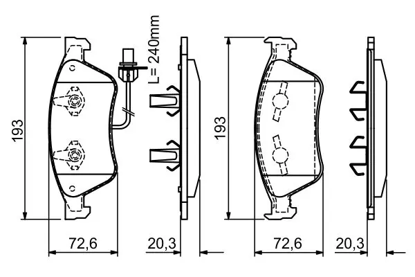 Handler.Part Brake pad set, disc brake Bosch 0986494200 5