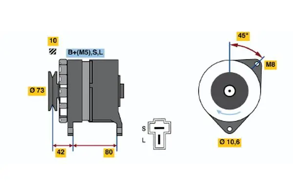 Handler.Part Alternator Bosch 0986033441 1