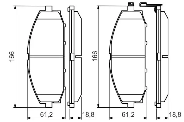 Handler.Part Brake pad set, disc brake Bosch 0986494560 1