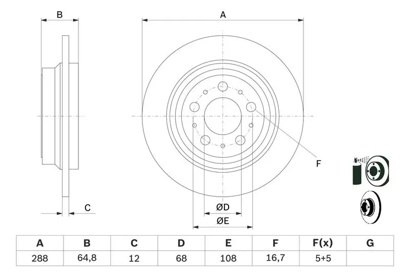 Handler.Part Brake disc Bosch 0986478495 5