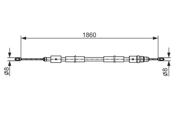 Handler.Part Cable, parking brake Bosch 1987482540 1