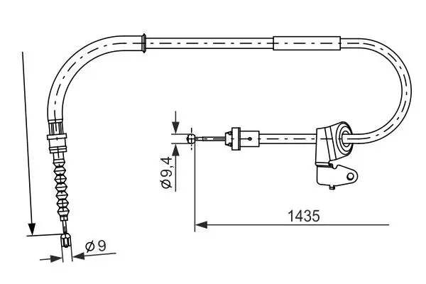 Handler.Part Cable, parking brake Bosch 1987482230 1