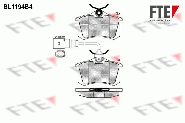 Handler.Part Brake pad set, disc brake FTE Automotive BL1194B4 1