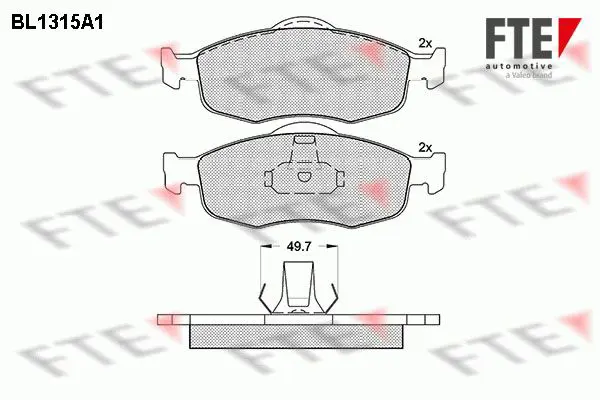 Handler.Part Brake pad set, disc brake FTE Automotive BL1315A1 1