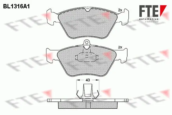 Handler.Part Brake pad set, disc brake FTE Automotive BL1316A1 1