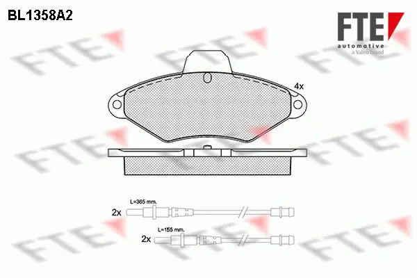 Handler.Part Brake pad set, disc brake FTE Automotive BL1358A2 1