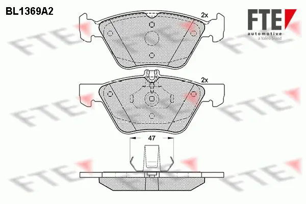 Handler.Part Brake pad set, disc brake FTE Automotive BL1369A2 1