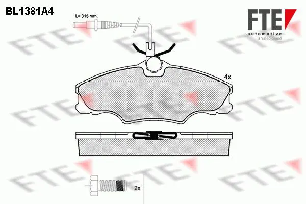 Handler.Part Brake pad set, disc brake FTE Automotive BL1381A4 1