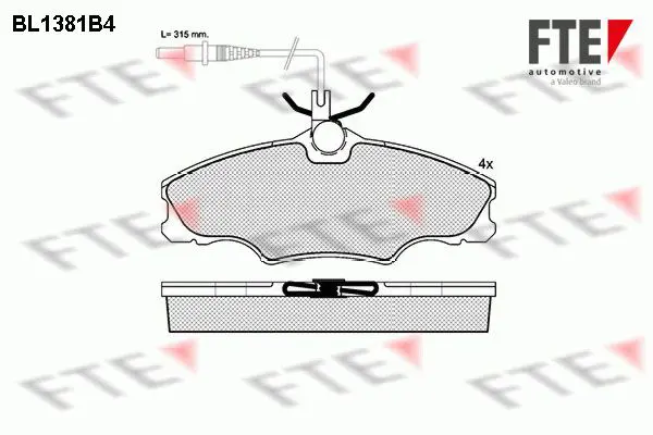 Handler.Part Brake pad set, disc brake FTE Automotive BL1381B4 1