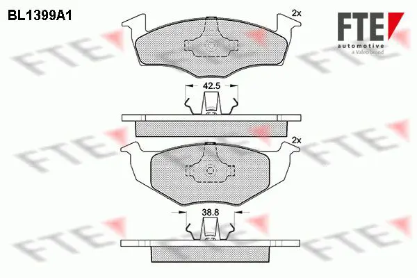 Handler.Part Brake pad set, disc brake FTE Automotive BL1399A1 1