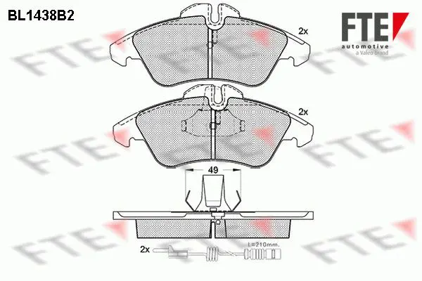 Handler.Part Brake pad set, disc brake FTE Automotive BL1438B2 1