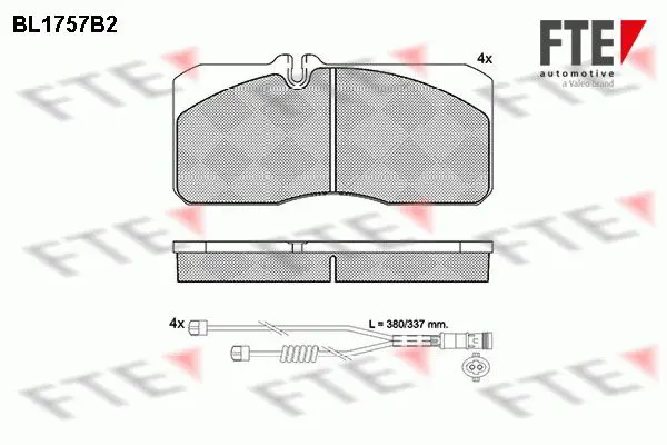 Handler.Part Brake pad set, disc brake FTE Automotive BL1757B2 1