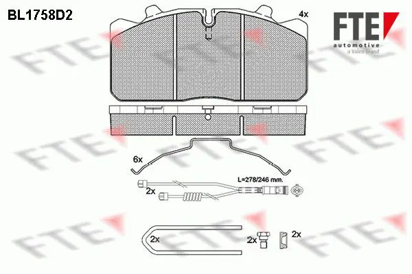 Handler.Part Brake pad set, disc brake FTE Automotive BL1758D2 1