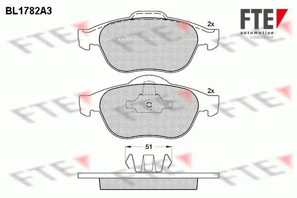 Handler.Part Brake pad set, disc brake FTE Automotive BL1782A3 1